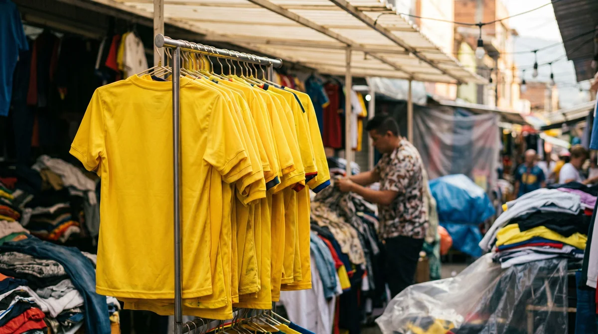 Colombia vs Uzbekistán: camisetas amarillas de la Selección al por mayor en Medellín